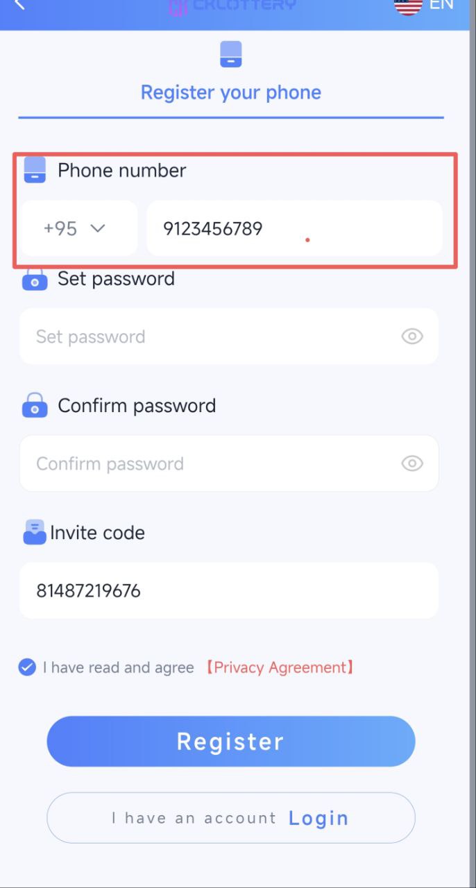 Ck Lottery Register Step 1
